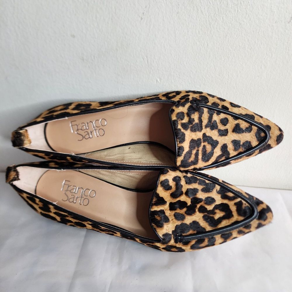 Franco Sarto Leopard Cheetah Print Block Heel Fla… - image 8